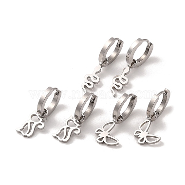 Mixed Shapes 304 Stainless Steel Earrings