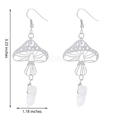 Champignon en alliage avec boucles d'oreilles pendantes en pépite d'acrylique transparent(JE980A)-7