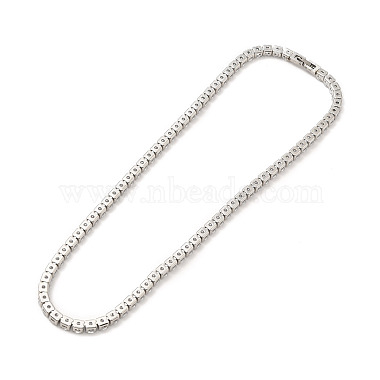 Clear Cubic Zirconia Tennis Necklace(NJEW-E038-10A-P)-2