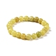 Natural Lemon Quartz Beaded Stretch Bracelets(BJEW-S128-15)-1