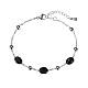 Real 18K Gold Plated Stainless Steel Black Agate Handmade Chain Bracelets for Women(FW1421-1)-1