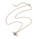 Collier avec pendentif œil en émail bleu et chaîne en alliage de cristal et strass pour femme(NJEW-JN04977-01)-4