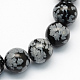 Flocon de neige naturelle perles rondes obsidienne brins(G-S172-6mm)-1