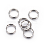 Tarnish Resistant 304 Stainless Steel Split Rings, Double Loops Jump Rings, Stainless Steel Color, 5x1mm, Inner Diameter: 3.8mm, Single Wire: 0.5mm(A-STAS-P223-22P-01)