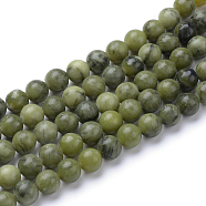 Natural Xinyi Jade/Chinese Southern Jade Beads Strands, Round, 8~8.5mm, Hole: 1mm, about 47pcs/strand, 15.5 inch(X-G-T055-8mm-15)