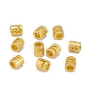 Alloy Hollow Pendant Beads, Barrel with Letter, Matte Gold Color, Letter.P, 6.5x5mm, Hole: 3.5mm(PALLOY-P242-01MG-P)