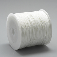 Nylon Thread, Chinese Knotting Cord, White, 1mm, about 284.33 yards(260m)/roll(NWIR-Q009A-800)