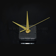 Plastic Long Shaft Clock Movement Mechanism, with Aluminum Pointer, Black, 56x56x16mm, Pin: 18.5x6mm(CLOC-PW0001-03B-01)