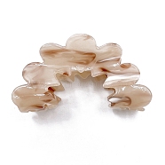 Hollow Wave Acrylic Large Claw Hair Clips, for Girls Women Thick Hair, Blanched Almond, 83x42x39.5mm(PW-WG83869-06)