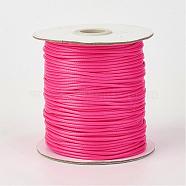 Eco-Friendly Korean Waxed Polyester Cord, Deep Pink, 2mm, about 90yards/roll(80m/roll)(YC-P002-2mm-1180)