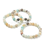 Natural Amazonite Beaded Stretch Bracelets, Round, Beads: 8~8.5mm, Inner Diameter: 2-1/8 inch(5.5cm)(BJEW-A117-C-31)