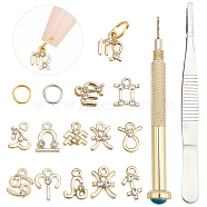 Nail Art Tools Set, including Constellation Zinc Alloy Rhinestone Charms, Jump Rings & Stainless Steel Tweezers, Iron Manual Nail Art Punch Tools, Mixed Color, 0.85x0.7x0.25cm(TOOL-DR0001-03)