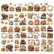 12 Sheets 12 Style PVC Stickers, Heat Transfer Film, for Window Decoration, Pumpkin, 140x140mm, 1 sheet/style(DIY-WH0570-018)