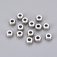 304 Stainless Steel Beads, Rondelle, Stainless Steel Color, 6x3mm(STAS-E036-7)