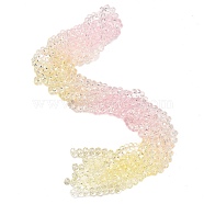 Transparent Painted Glass Beads Strands, Faceted, Rondelle, Colorful, 8x6.5mm, Hole: 1mm, about 63pcs/strand, 16.14''(41cm)(DGLA-A034-T8mm-A25)