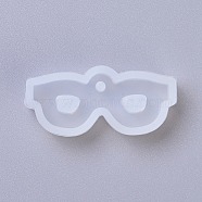 Pendant Silicone Molds, Resin Casting Molds, For UV Resin, Epoxy Resin Jewelry Making, Glasses, White, 19x41x8mm, Hole: 2.5mm(X-DIY-G010-30)