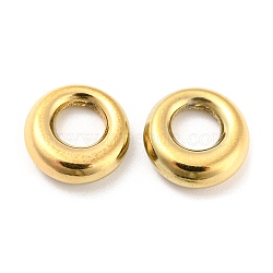 304 Stainless Steel Charms, Ring Charms, Real 18K Gold Plated, 11x11x3.5mm, Hole: 5mm(STAS-I202-28G-B)