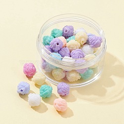 42Pcs Opaque Acrylic Beads, Flower, Mixed Color, 11.5x11.5x11mm, Hole: 2mm(SACR-FS0001-20)