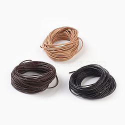 Cowhide Leather Cord, Leather Jewelry Cord, Jewelry DIY Making Material, Round, Mixed Color, 1.5mm, about 10.93 yards(10m)/bundle(WL-F009-A-1.5mm)