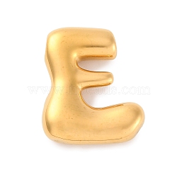 304 Stainless Steel Pendants, Letter Charm, Golden, Letter E, 22.5x18.5x5.5mm, Hole: 3.5x2.2mm(STAS-S166-02G-05)