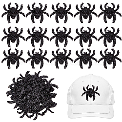 40Pcs Non-Woven Fabric Stickers Halloween Decorations, Spider, Festive & Party Supplies, Black, 56x65x1mm(AJEW-GF0005-06)