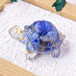 Natural Lapis Lazuli Display Decorations, Resin Home Office Decoration, Tortoise, 50x30mm(PW-WG32FD3-04)