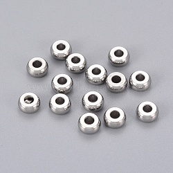 304 Stainless Steel Beads, Rondelle, Stainless Steel Color, 6x3mm(STAS-E036-7)