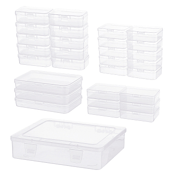 Plastic Bead Containers, Clear, 30pcs/bag