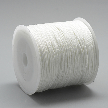 Nylon Thread, Chinese Knotting Cord, White, 1mm, about 284.33 yards(260m)/roll