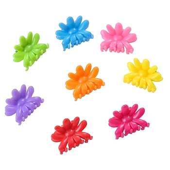 Mini Hair Claws Clip, Hair Pin, Hair Bangs for Little Girls, Chrysanthemum, Mixed Color, 25x20x16mm
