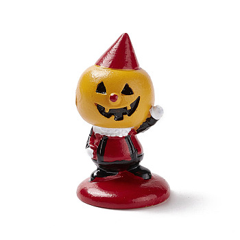 Halloween Theme Mini Resin Home Display Decorations, Clown Pumpkin Character, Dark Red, 27.5x47.5mm