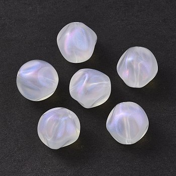 Transparent Acrylic Beads, Glitter Powder, Round, Clear, 16mm, Hole: 1.8mm, about 230pcs/500g