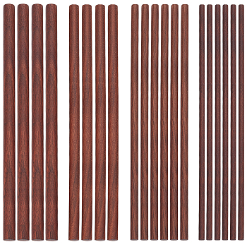 20Pcs 4 Styles Black Walnut Wood Craft Sticks, Column, Coconut Brown, 250x6~12mm