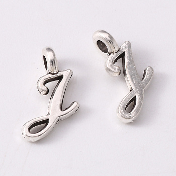 Tibetan Style Alloy Charms, Cadmium Free & Lead Free, Antique Silver, Letter.I, I: 12.5x6x1.5mm, Hole: 1.8mm