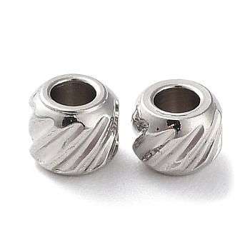 Non-Tarnish 201 Stainless Steel Spacer Beads, Rondelle, Stainless Steel Color, 3x2.5mm, Hole: 1mm