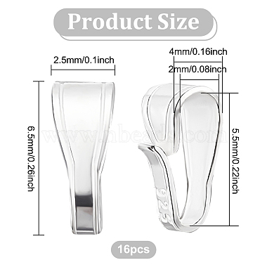 benecreat 16шт 925 серебряные застежки на порожках(FIND-BC0003-96)-2