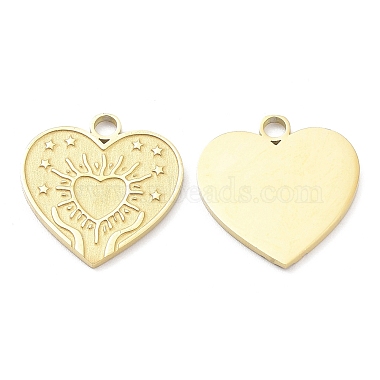 Real 18K Gold Plated Heart 316L Surgical Stainless Steel Pendants