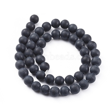 Chapelets de perles en obsidienne noire naturelle(G-F662-01-8mm)-2