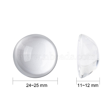 Demi transparente cabochons de verre ronde(X-GGLA-R027-25mm)-4