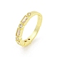 Rectangle & Flat Round Brass Micro Pave Clear Cubic Zirconia Adjustable Rings(RJEW-G309-20G)-1