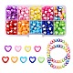 400pcs 9 couleurs de perles acryliques en forme de cœur(TACR-YW0001-94)-1