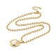 Real 18K Gold Plated Brass Pave Shell Ball Chain Locket Pendant Necklaces for Women(NJEW-K381-02B-G)-1