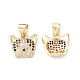 Brass Micro Pave Cubic Zirconia Charms(ZIRC-C004-01G)-1