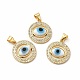 Rack Plating Real 18K Gold Plated Brass Micro Pave Clear Cubic Zirconia Pendants(ZIRC-L102-07G-03)-1