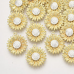 Alloy Pendants, Flower, Light Gold, 27.5x24x6mm, Hole: 2mm(X-PALLOY-S121-207)