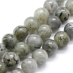 Natural Labradorite Beads Strands, Round, 4mm, Hole: 0.6mm, about 95pcs/strand,  14.76 inch(37.5cm)(G-I199-15-4mm)