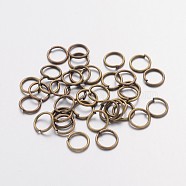 Iron Jump Rings, Open Jump Rings, Nickel Free, Antique Bronze, 6x0.7mm, 21 Gauge, Inner Diameter: 4.6mm, about 11000pcs/1000g(JRAB6mm-NF)