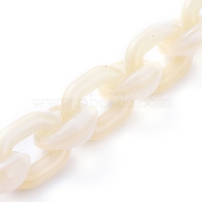 Transparent Acrylic Handmade Cable Chain, Oval, Wheat, 20x18x8mm, about 39.37 inch(1m)/strand(AJEW-JB00546-01)