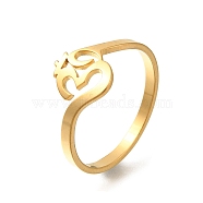 304 Stainless Steel Rings for Women, Real 18K Gold Plated, 10mm, Inner Diameter: 18mm(RJEW-S238-09G)