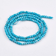 Dyed Natural Turquoise Beads Strands, Faceted, Rondelle, 3x2mm, Hole: 1mm, about 185pcs/strand, 15.5 inch(38.5cm)(X-TURQ-F010-05)